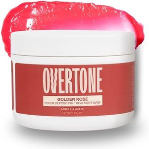 Overtone Color Depositing Semi-Permanent Hair Dye Conditioner - 8 oz For Natural & Color-Treated Hair, Moisturizing Shea Butter & Coconut Oil - Vegan & Cruelty-Free, Rose Gold for Brown is Golden Rose