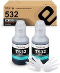 TESEN 532 T532 Refill Ink Bottle Replacement for T532 Ink Black Work with Ecotank ET-M1100 M1120 M1170 M2170 M3170 M3180 Printer 2 Pack Black