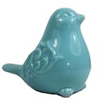 New French Country Garden Cottage Bird Figurine Decorative Ceramic Animal Bird Figurine, Porcelain Bird Statue, Bird Sculpture Home Garden Furniture Desktop Mantel Wedding Decor (Blue)