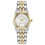 Citizen Ladies Corso Eco-Drive Watch 28mm Two-Tone Stainless Steel Case and Bracelet with White Dial (EW2299-50A)