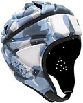 Topeter Rugby Helmet, Padded Headguards to Reduce Impact, Headgear Protection for Lacrosse, Wrestling, MMA Training (Light Blue)