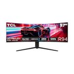 TCL 57” R94 Series Dual 4K UHD HDR QD-Mini LED Curved Gaming Monitor (2025 Model), 120Hz Refresh Rate, LD2304 Precise Dimming Series, HDR1000, 1ms, AMD FreeSync Premium, USB-C PD 90W - 57R94