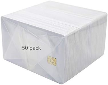 Gialer 50 Pack SLE4442 Chip Cards, Blank Smart Intelligent Card Contact IC Card, ISO 7816 Contact Smart Card, Contact Chip PVC Card for Hotel Key Card/Access Control System