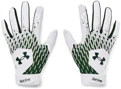 Under Armour Men's Clean Up Baseball Gloves, (101) White/Forest Green/Forest Green, Small