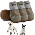 Hcpet Dog Shoes for Large Dogs, Breathable Dog Booties for Small Medium Dogs, Anti-Slip Dog Boots & Paw Protectors for Hot Pavement Winter Snow Hiking with Reflective Straps Army Green Size 6