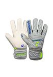 Reusch Attrakt Grip Finger Junior 5272810 Unisex Goalkeeper Gloves for All Playing Field Surfaces Vapor Grey/Safety Yello, 5