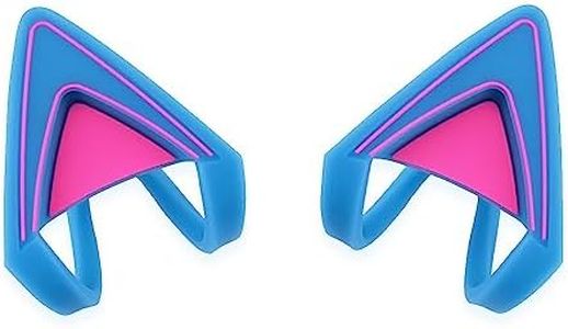 Glow in Dark Silicone Cat Kitty Ears Lovely Fluorescent Cat Ears Compatible for Bose/Razer/HyperX/Corsair/SteelSeries Arctis/Edifier Gaming Headphones (Blue)