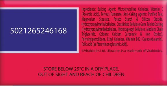 Vitabiotics Ultra Iron Tablets – High Strength Iron Supplement