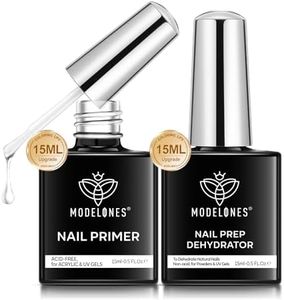 Modelones Primer Ongle Gel UV et Déshydrateur Kit Vernis Semi Permanent pour Acrylique Polygel Vernis à Ongles Nail Prep Déshydratation et Collage Manucure Naturels Air Dry 15 ml 2pcs