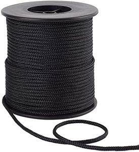 Ph PandaHall 3mm 54yard Black Nylon Rope, Parachute Cord Braided Lift Shade Blind String Shade Cord Wind Chime Cord Replacement for Camping Hiking Outdoor Activities Windows Shades Rollers