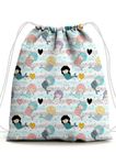 Baby of Mine Drawstring Bag For Kids, Swimming, Playschool, Tuition, Waterproof Soft Fabric, Light Weight & Super Spacious, Return Gifts For 3-10 Years for Boys & Girls (Mermaid Printed, 5 L)