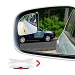 Ampper Fan Shape Blind Spot Mirror, HD Glass Frameless Stick on Adjustabe Few Convex Wide Angle Rear View Mirror for Car Blind Spot, Pack of 2