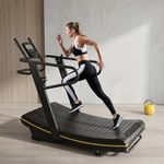 Non-Electric Curved Treadmill for Cardio and Anaerobic Training, 8-Level Resistance Adjustment Manual Fitness Equipment with LCD Display, Self-Powered Running Machine for Home and Gym