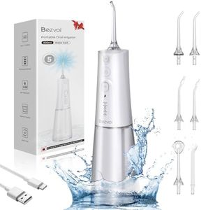 Water Flosser Cordless for Teeth Cleaning, 5 Modes Portable Water Floss with 300ML Tank, 6 Jet Tips, USB C Rechargeable Power Water Teeth Cleaner Picks with IPX7 Waterproof for Travel Home (White)