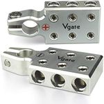 Vgate 6x1/0 Gauge AWG Lead-Acid Battery Terminals Clamp - Positive and Negative (+/-)(Pair) for Tapered Top Post