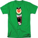 Cotton Soul Spongebob Squarepants Plankton Face Unisex T Shirt, Kelly Green, Large