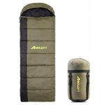 Boldfit Sleeping Bag for Adults Soft Camping & Outdoor Travel Extreme Cold Water Resistant Sleep Bag for Men & Women Upto 6’5'' Ideal for Trekking Certified for Low Temp. Upto 10°C - SleepMax, Olive