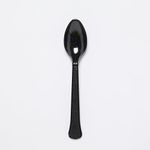 Amscan 9915409-216 - Charcoal Black Eco-Friendly Re-usable Dishwasher Safe Plastic Party Spoons - 24 Pack