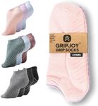 Grip Socks for Women - Pilates Socks with Grips for Women - Non Slip Socks Womens - Grippy Socks for Women - 3 Pairs