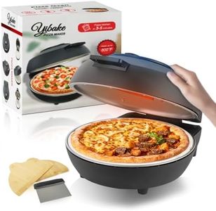 YIBAKE Indoor Pizza Oven- 12’’ Electric Pizza Maker with Dual Temperature Control, Heats up to 800°F, Heat-Insulated Countertop Pizza Oven with Ceramic Baking Stone, Crispy Crust Pizzas in Minutes