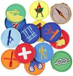 Backpack Repair Patch 15Pcs Embroidered Cloth Label Garment Accessories Embroidered Patch Cartoon Round Boy Scout Overlock Badge Embroidered Cloth Sticker