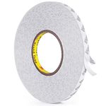 Double Sided Tape Heavy Duty, 164ft Waterproof Mounting Adhesive Tape, Removable Tape for Walls, Poster, LED Strip, Car Trim, Home/Office Decor, Craft Project, Made of 3M Tape, White (164ft x 0.39in)