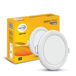 wipro Garnet 12W Round Led Alpha Panel|Cool White Light (6500K)|Recessed Down Light for False Ceiling|Cutout - 110Mm|Pack of 1