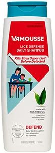 Vamousse Lice Defense Daily Shampoo, Kills Super Lice, Detects & Prevents Infestation, No Parabens, Sulfates or Dyes, Includes Tea Tree Oil & Eucalyptus, Family Size (13.5 Oz)