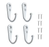 Yesmin 4 PCS Wall Mounted Hooks Coat Hooks Retro Door Robe Hook for Hanging Towel Clothes Hat Key Cup Single Metal Hook Cloth Hanger for in Bedroom Bathroom Kitchen Cupboard