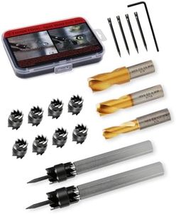 18 PCS Spot Weld Cutter Sets Double Sided, 3/8" and 5/16" HSS Spot Weld Cutter Remover Drill Bits with Hex Shank, Titanium Coated Cobalt Spot Weld Drill Bit Set Kit 6.5MM 8MM 10MM