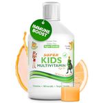 Swedish Nutra - Kids Multivitamin Liquid - Pack of 500ml, 33 Day Supply | Orange Flavour with 28 Active Ingredients | 100% Natural Flavour | High Absorption Rate | for Childrens Growth & Immunity