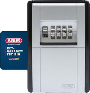 ABUS KeyGarage 787 Big - Key Box for Wall mounting - for up to 50 Keys or Small valuables - Black-Silver