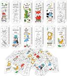 YoeeJob 60 PCS Color Your Own Bookmarks Bulk, DIY Bookmarks for Kids/Teens, Cute Animal Bookmarks for Reading Lover, 12 Styles Fun & Personalized Bookmark for Students, Classroom Rewards Supplies