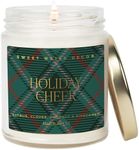 Sweet Water Decor Holiday Cheer Christmas Scented Candles - Christmas Stocking Stuffers Soy Candles with Citrus Scent - Christmas Candles with 40 Hours Burn Time - 9Oz Gold Lid Clear Jar Wax Candles