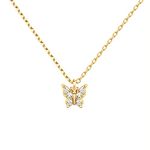 PAVOI 14K Yellow Gold Plated Butterfly Pendant Necklace | Friendship Cute Necklaces for Women | Butterfly Necklaces