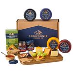 Snowdonia Cheese Company | Cheese Board Selection | 4 Luxury Welsh Cheeses, 1 Chutney, 1 Hot Honey, Crackers and 1 Acacia Wood Board