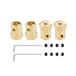 uxcell Hex Coupler 8mm Bore Motor Hex Brass Shaft Coupling Flexible Connector for Car Wheels Tires Shaft Motor 4pcs