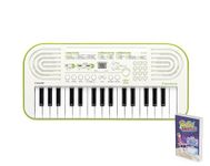 Casio SA-50 32 Mini-Keys Keyboard in White and Green and Rhythm Warriors animated online lessons