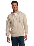 Fruit of the Loom Men's Eversoft Fleece Sweatshirts & Hoodies, Full Zip-Khaki Heather, Medium