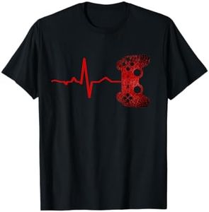 Gamer Heartbeat Video Games Gaming Boys Teens Men T-Shirt