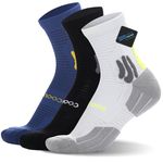 BRISIRA Coolmax Bamboo Viscose Compression Running Socks 3 Pack Quarter Athletic Cushioned Breathable Anti Blister&Sweat&Odor