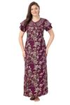 Soulemo Women's Printed Alpine Nighty (L - Bust - 44 - Mulberry_40) 1675OL