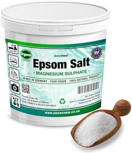 Grow Chem Natural Epsom Salts (1KG Bucket) – Pure Food Grade Magnesium Sulphate Mineral, 100% Natural Salts Mined in Germany - for Health, Detoxification, Muscle Relief, Exfoliating & Gardening