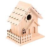 Milisten 1 Pcs Unpainted Wooden Birdhouses Natural Unfinished Wood Birdhouse to Paint Mini Bird Feeder Houses to Decorate for DIY Crafts, Indoor Outdoor Bird House