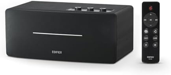Edifier D12 Haut-Parleur de Bureau Bluetooth, Son Stéréo 70W avec DSP, Entrées RCA/AUX/Bluetooth, Télécommande sans Fil, Enceinte Multimédia pour PC/Smartphone/TV – Noir