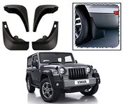 DS ENTERPRISE Plastic Mud Flaps for New Mahindra Thar All Models - Black Color (Pack of 4)