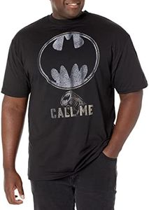 WARNER BROS Big & Tall Batman Bright Light Men's Tops Short Sleeve Tee Shirt, Black, 5X-Large Big Tall