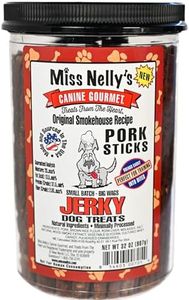 Miss Nelly's- All Natural Pork Jerky Dog Treats Made in USA Only-Original Smoke House Recipe-Minimally Processed Soft Sticks Dog Jerky Treats-32 oz. Jars