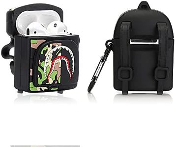 Suublg Case for Airpods 1 and Airpods 2, Silicone Airpod Case Protective Charging Covers with 3D Shoulder Bag Backpack Design, with Keychain