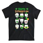 Happy St Patrick Day Dental Saint Paddys Teeth Irish Dentist, Long Sleeve Shirt, Sweatshirt, Hoodie Unisex Adult Size Made in Canada